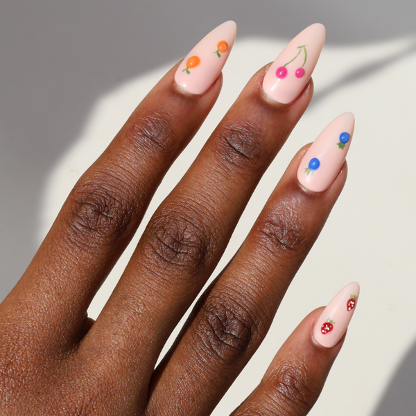 S mama Nailページ Muted Mauve Square Press-On Nails with Gentle Marbling