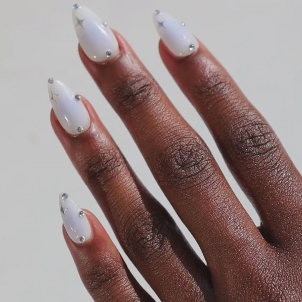 Video of dark skinned hand with Celestial Blue Aura Nails