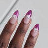 Video of dark skinned hand with Pink Star Chrome French Tips